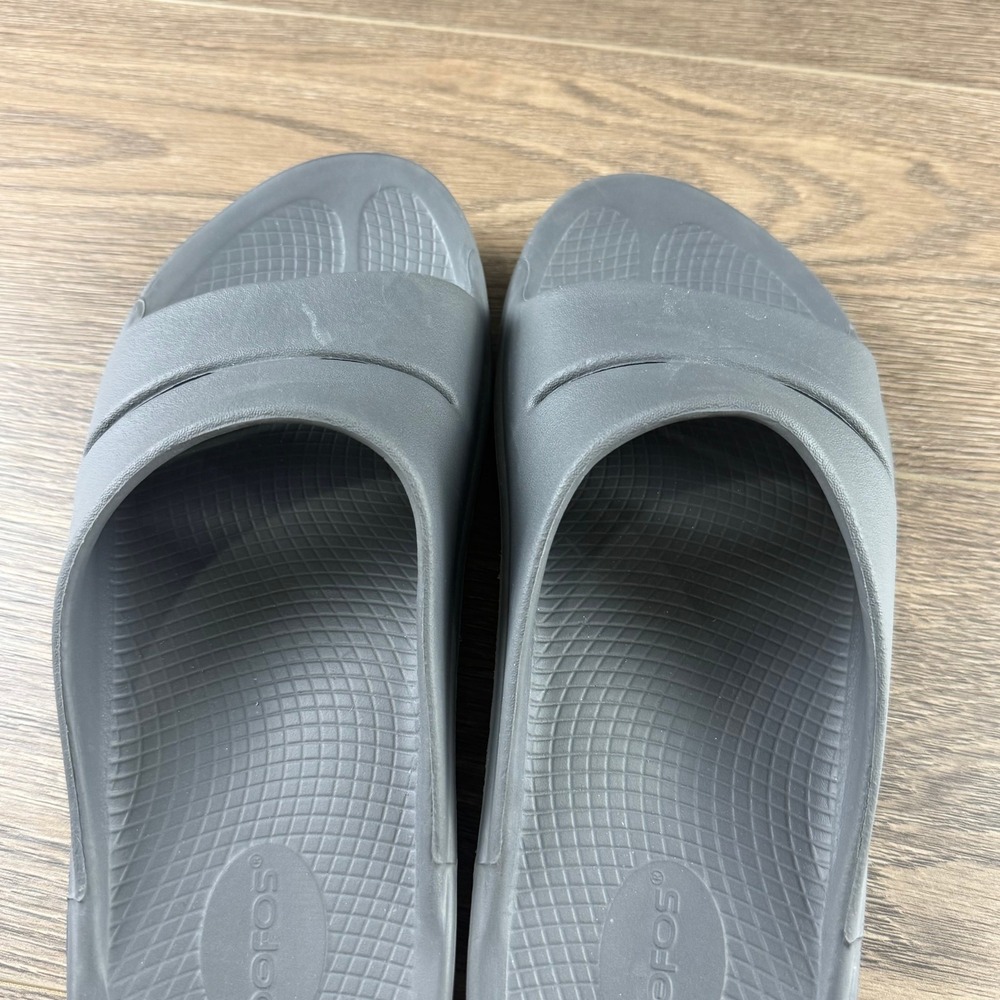 OOFOS OOahh Slide Recovery Sandals Size 12 Mens Gray Lightweight Casual - Picture 8 of 10